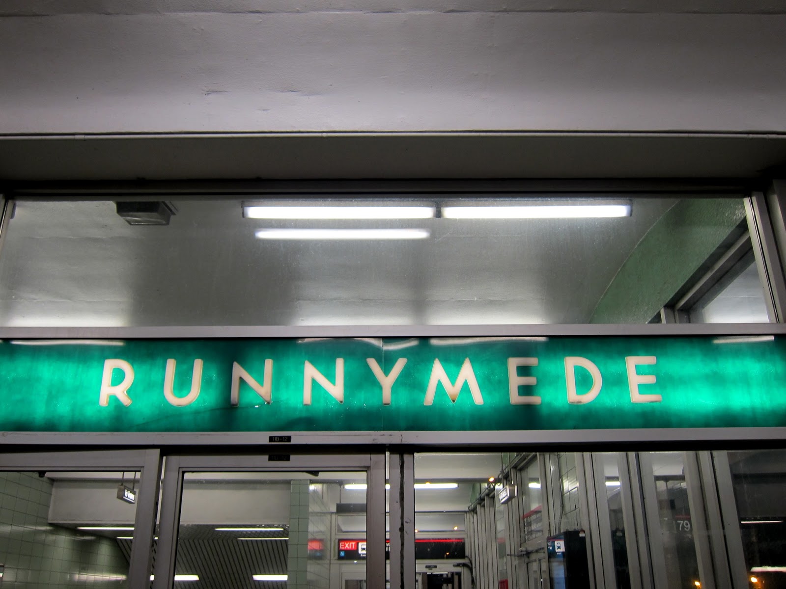 Entrance signage for Runnymede station (Kennedy Avenue end)