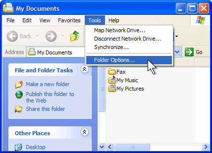 Windows XP Folder Option