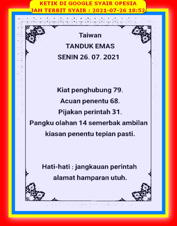 Prediksi Togel Hongkong 26 Juli 2021 Prediksi Togel Hk Sdy Sgp