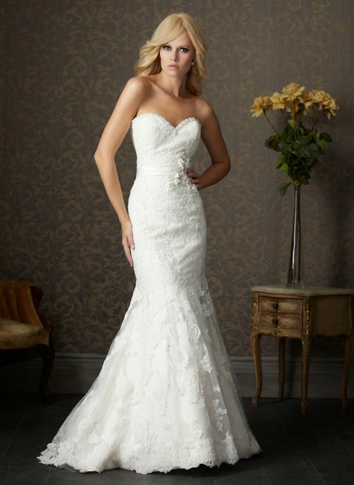 Allure White Wedding Dresses without Sleeves Utah Design
