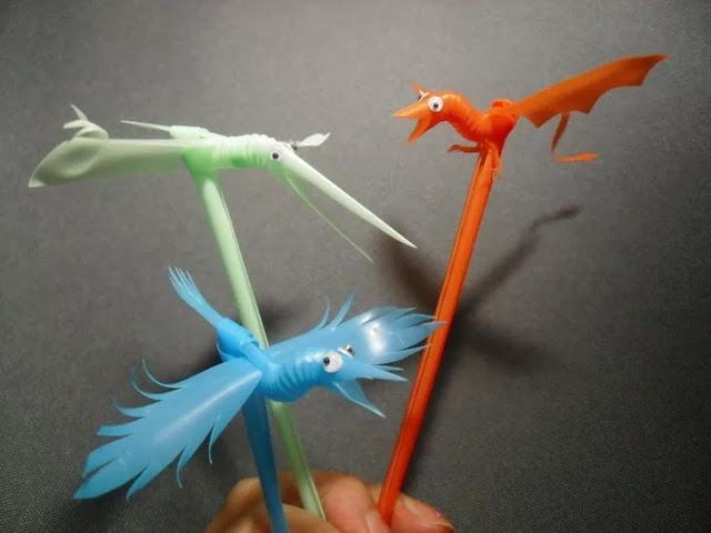 burung dari sedotan plastik burung dari sedotan plastik