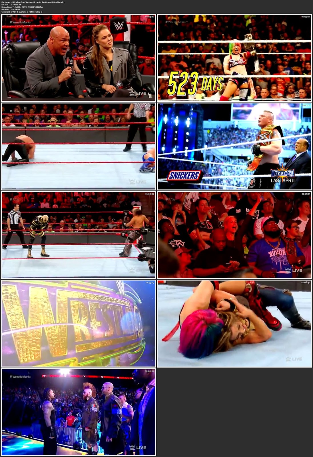 WWE Monday Night Raw 2nd April 2018 HDTV 480p 550MB
