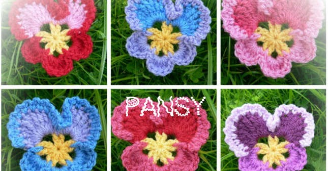 Cómo Tejer Flores Pansy Pensamientos Crochet