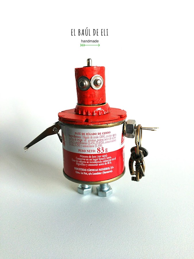 robot reciclado, handmade, reciclaje, diy