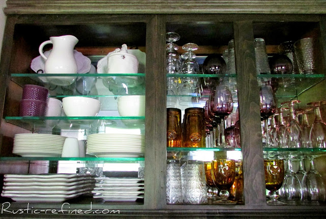 Kitchen Cabinet using Mirror & Glass @ Rustic-refined.com