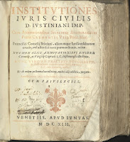 title page of justinian's institutes