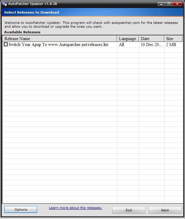 Autopatcher xp dec06 enu update Autopatcher xp dec06 enu update