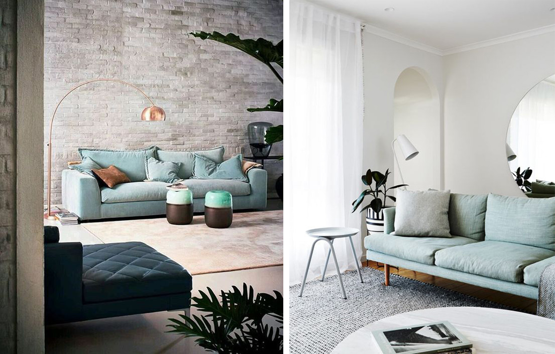 La Fabrique A Deco Un Canape Vert D Eau Delice De La Deco