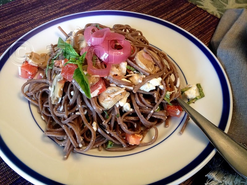 Soba Noodles with Feta and Basil