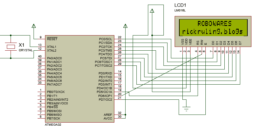 ATmega32: Interfacing LCD with the ATmega32