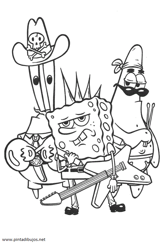 Pinta Dibujos: Bob Esponja - Dibujos para Colorear