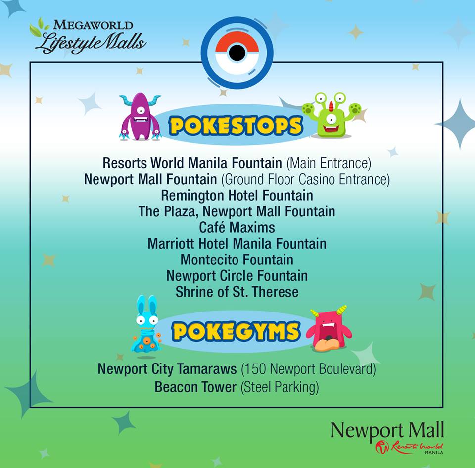 Manila Shopper List of PokeStops in Major Malls & Theme Parks