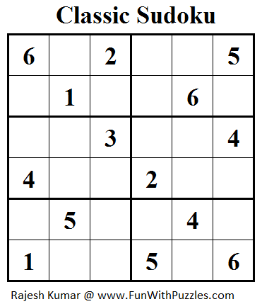 Classic Sudoku (Mini Sudoku Series #33)