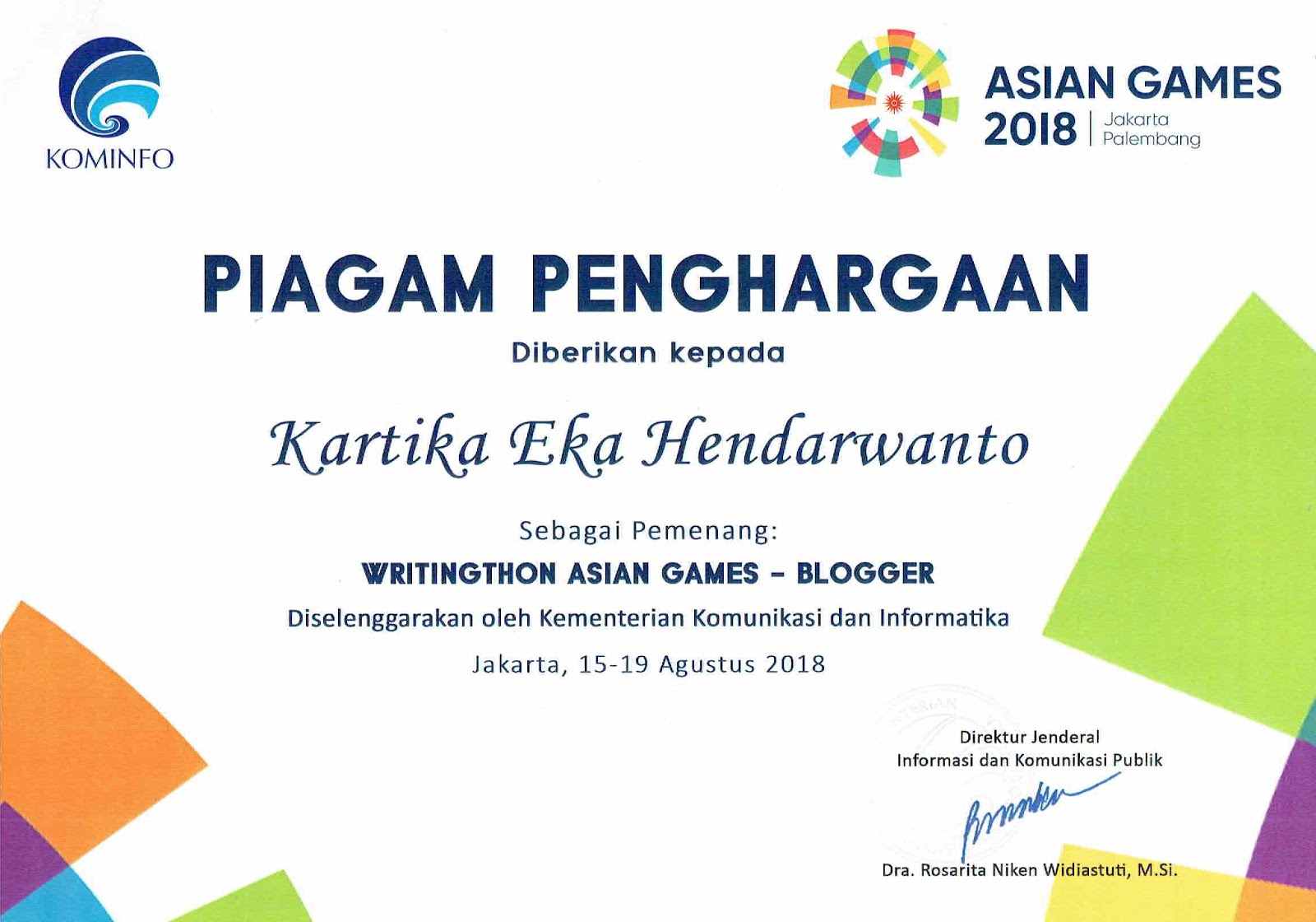 Writingthon Asian Games 2018