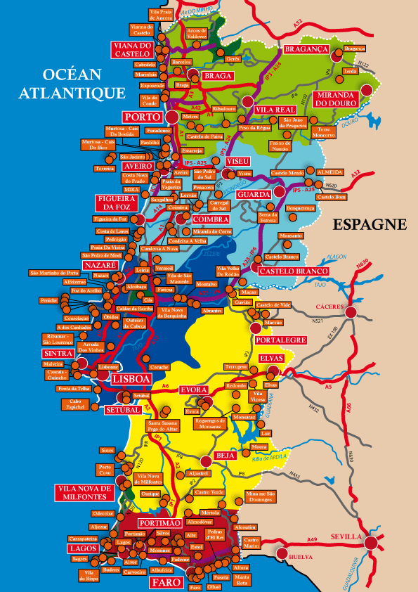 Carte du Portugal Carte Portugal