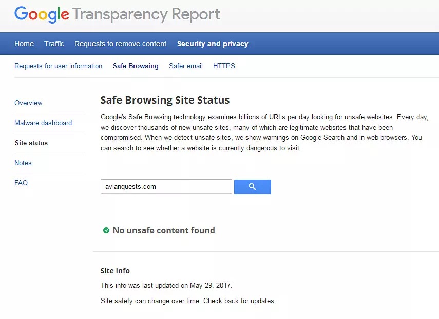 Google Transparency Report Avianquests.com no unsafe content found Google Transparency Report Avianquests.com no unsafe content found