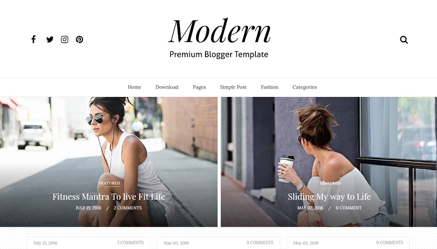 Modern - Responsive Grid Blogger Template
