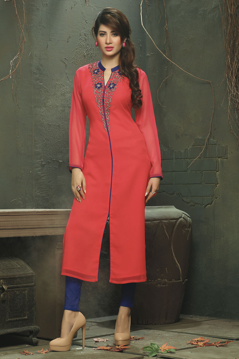DESIGNER LONG KURTI WITH PANT