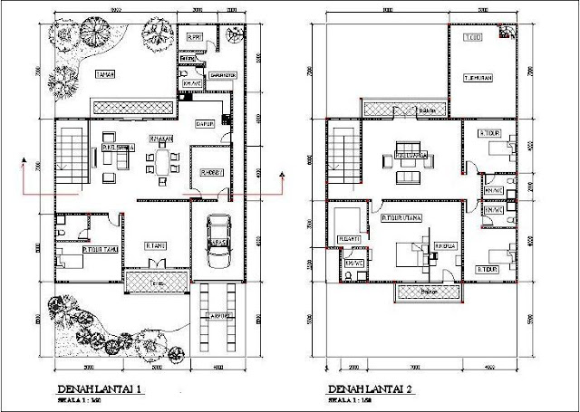 Desain dan Denah  Rumah  Minimalis Ukuran  8  x  10  Meter 