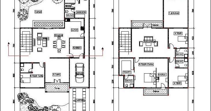 Desain dan Denah  Rumah  Minimalis  Ukuran  8 x 10  Meter 
