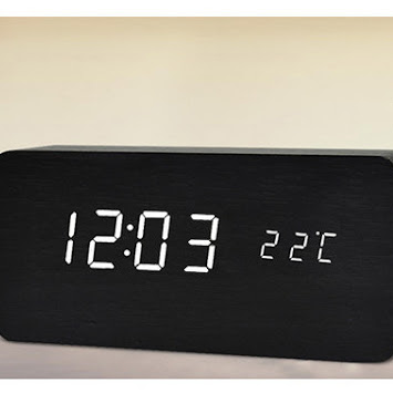 Đồng hồ led gỗ để bàn - Hình chữ nhật mini đẹp