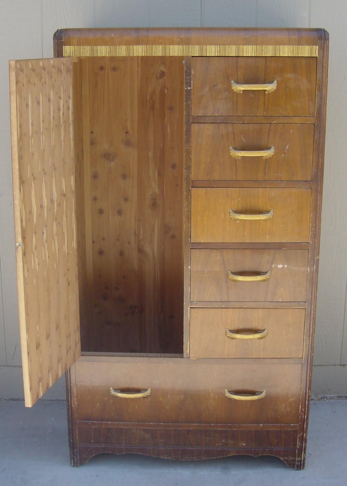 The Backyard Boutique by Five to Nine Furnishings Vintage Tall Boy Waterfall Dresser