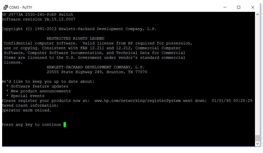 How to Reset Password HP Switch