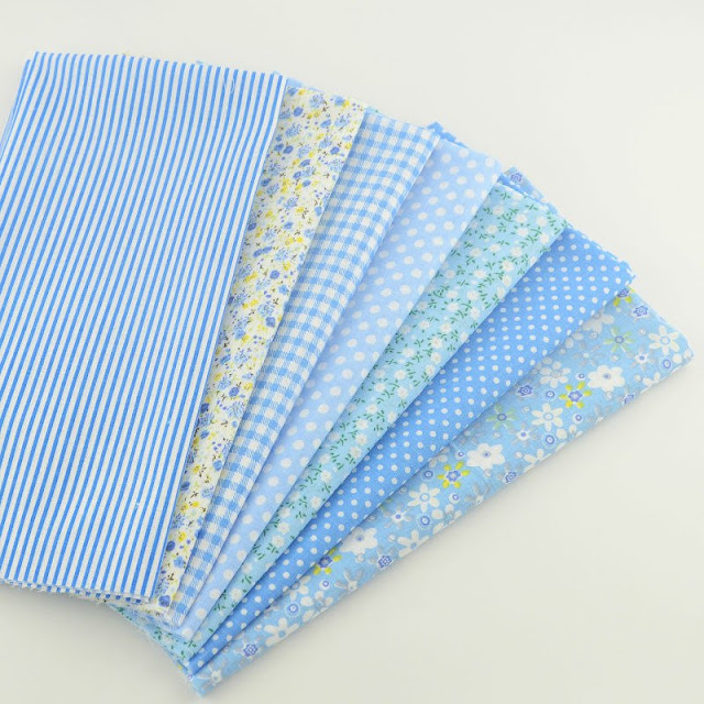 Booksew Cotton Fabric light Blue Color Various Design Fat Quarter Pillow Quilting Meter Sewing Texitle Tissue Patchwork Curtain