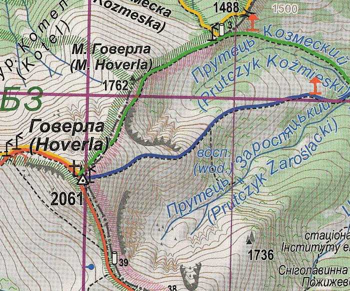 Карта от организации «Карпатські стежки»