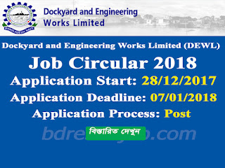Dockyard and Engineering Works Limited (DEWL), Narayanganj Job Circular 2018 