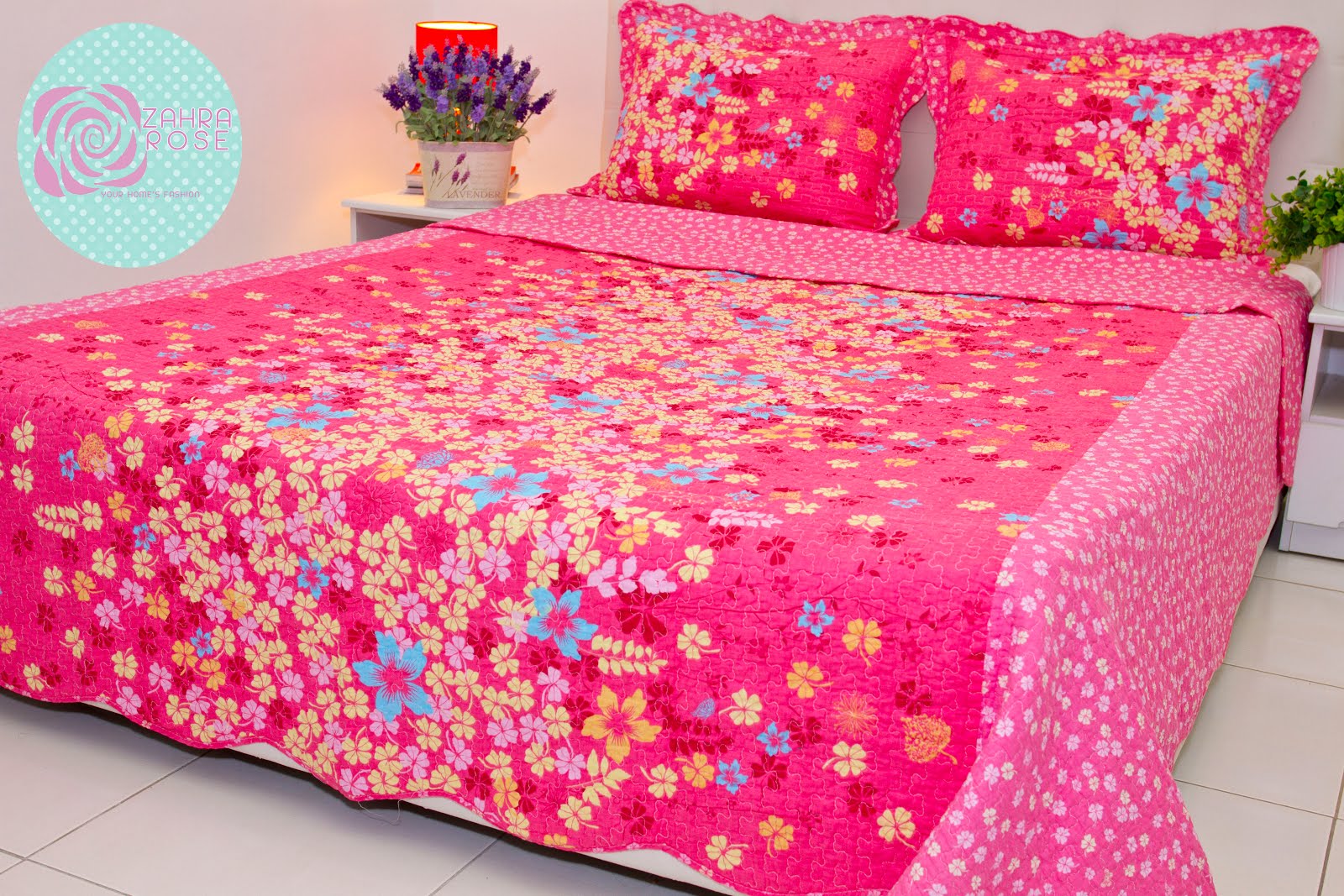 Zahra Rose Design (Cotton Patchwork Bed sheet) COTTON PATCHWORK