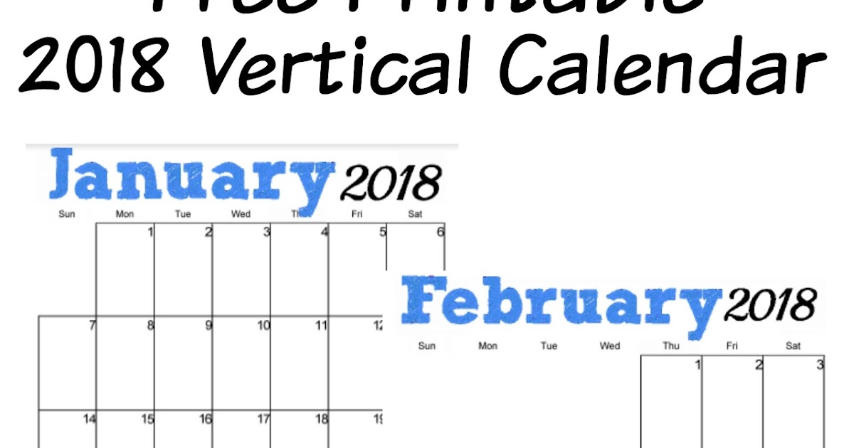 vertical calendar 2018