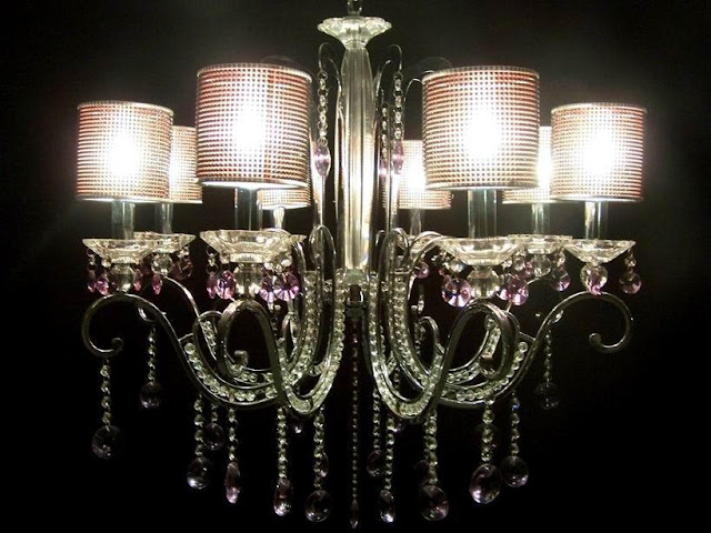 chandelier with black shades