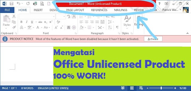 Cara Mengatasi Microsoft Office 2010 Unlicensed Product – 100% WORK! 