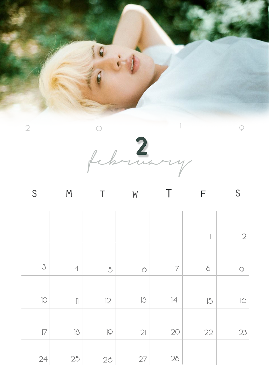 FREE] Printable BTS Calendar 2019 | DANDELIYONG