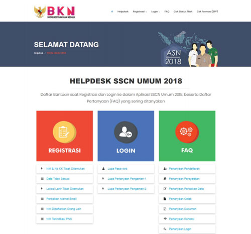 helpdesk portal sscn bkn tata cara pendaftaran cpns 2018