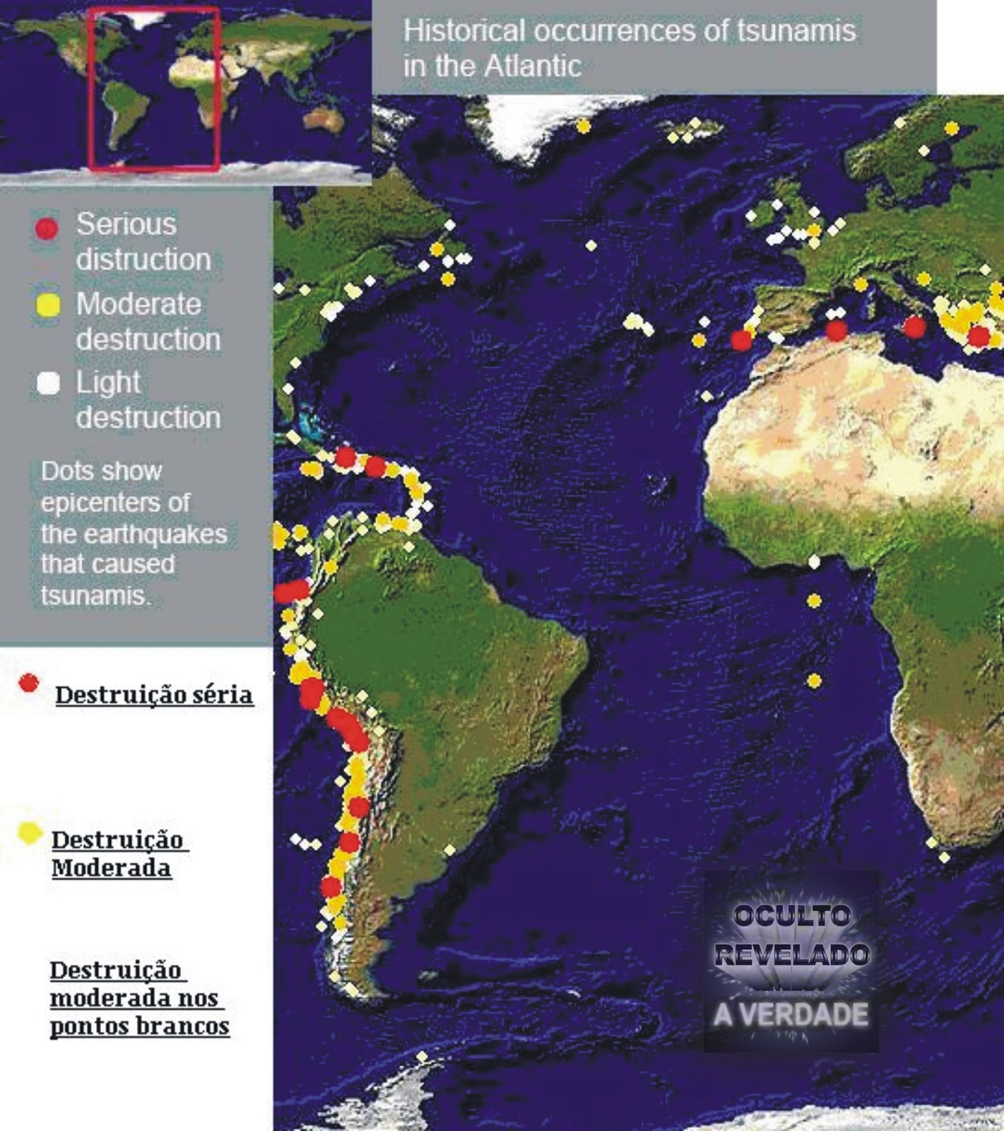 Карта цунами мира