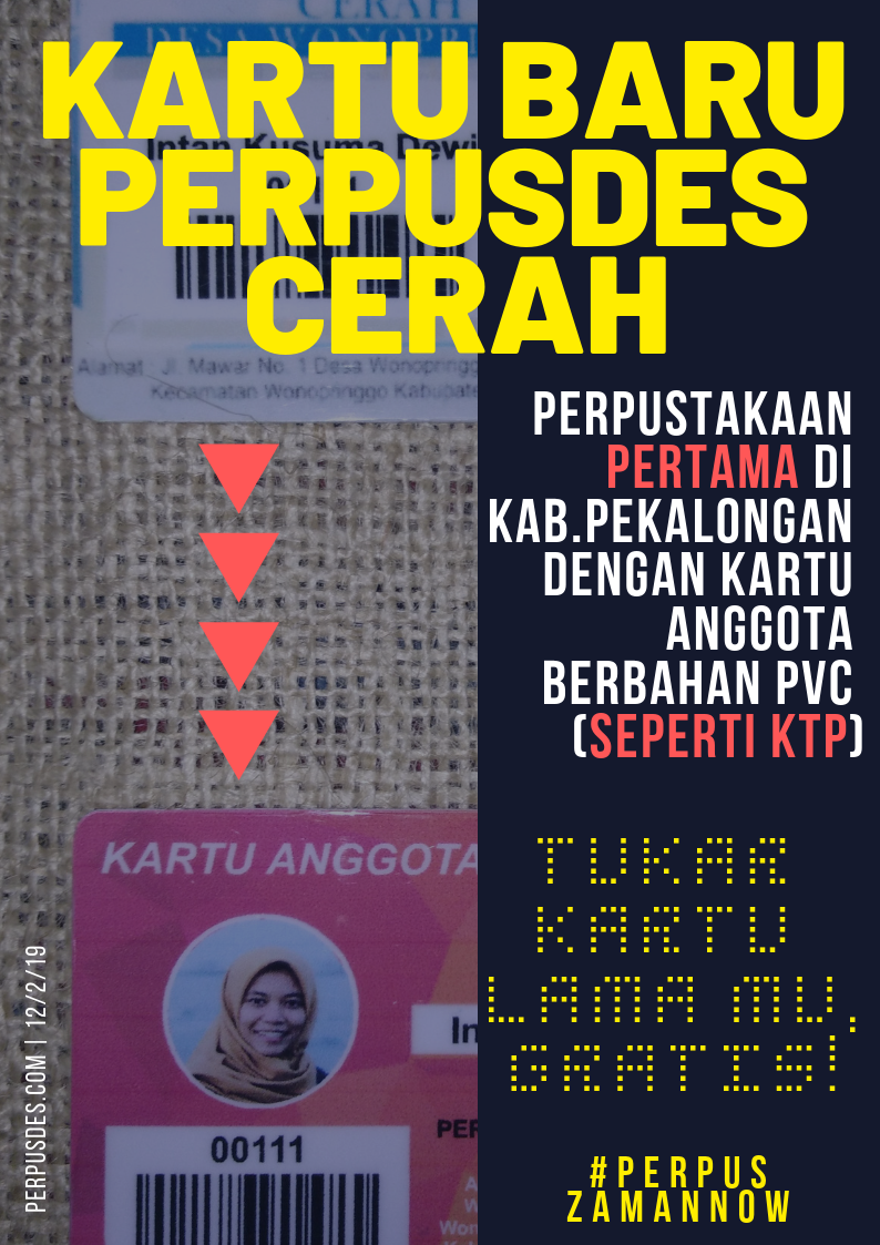 Kartu Anggota Perpustakaan Pertama Berbahan Pvc Seperti Ktp