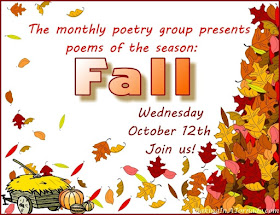 Monthly Poetry group. This month's theme is Fall | www.BakingInATornado.com | #poetry #poem #MyGraphics