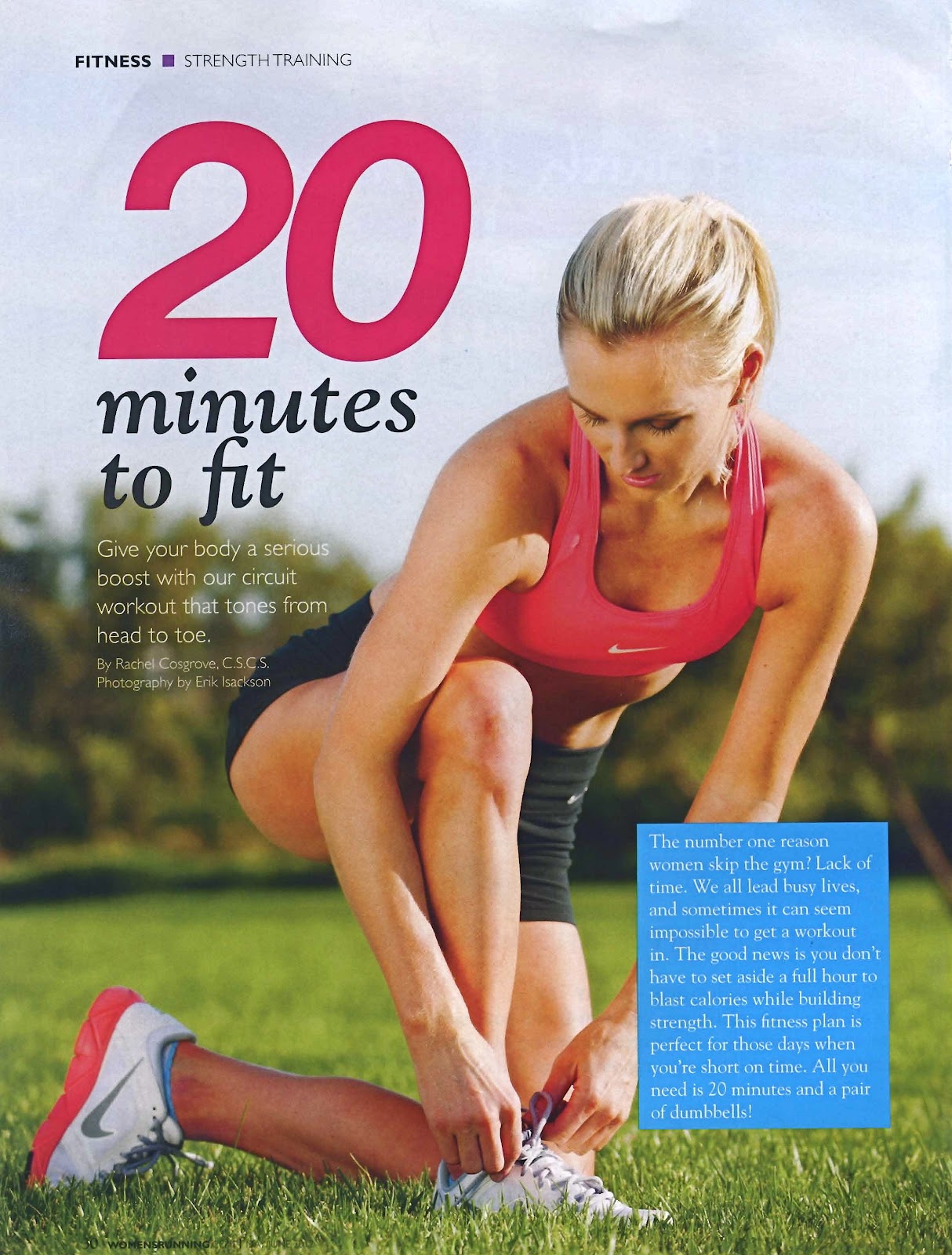 Casey Knutson Women's Running Magazine "20 minutes to fit" May/June Issue