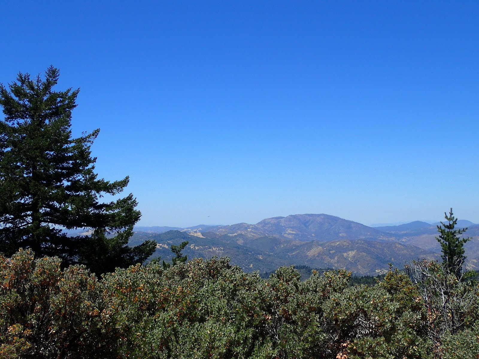 The taller, Cobb Mountain, off in the distance