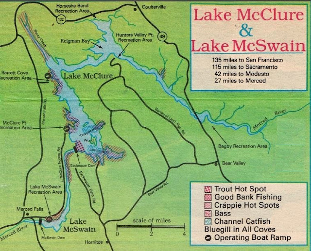2018 Lake McClure Fishing Map and Fishing Report, Fishing Clubs and
