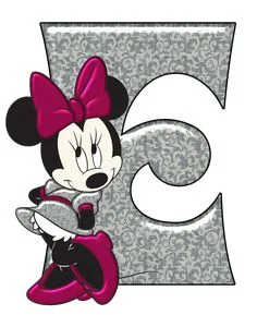 Abecedario de Minnie con Letras Plateadas. Silver Alphabet with Minnie.