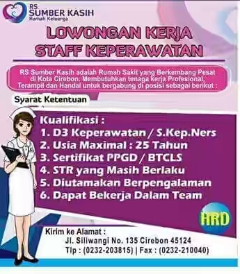 Lowongan Kerja Perawat Januari 2017 di RS Sumber Kasih Cirebon