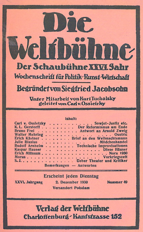 Die Weltbuhne Weimar Berlin