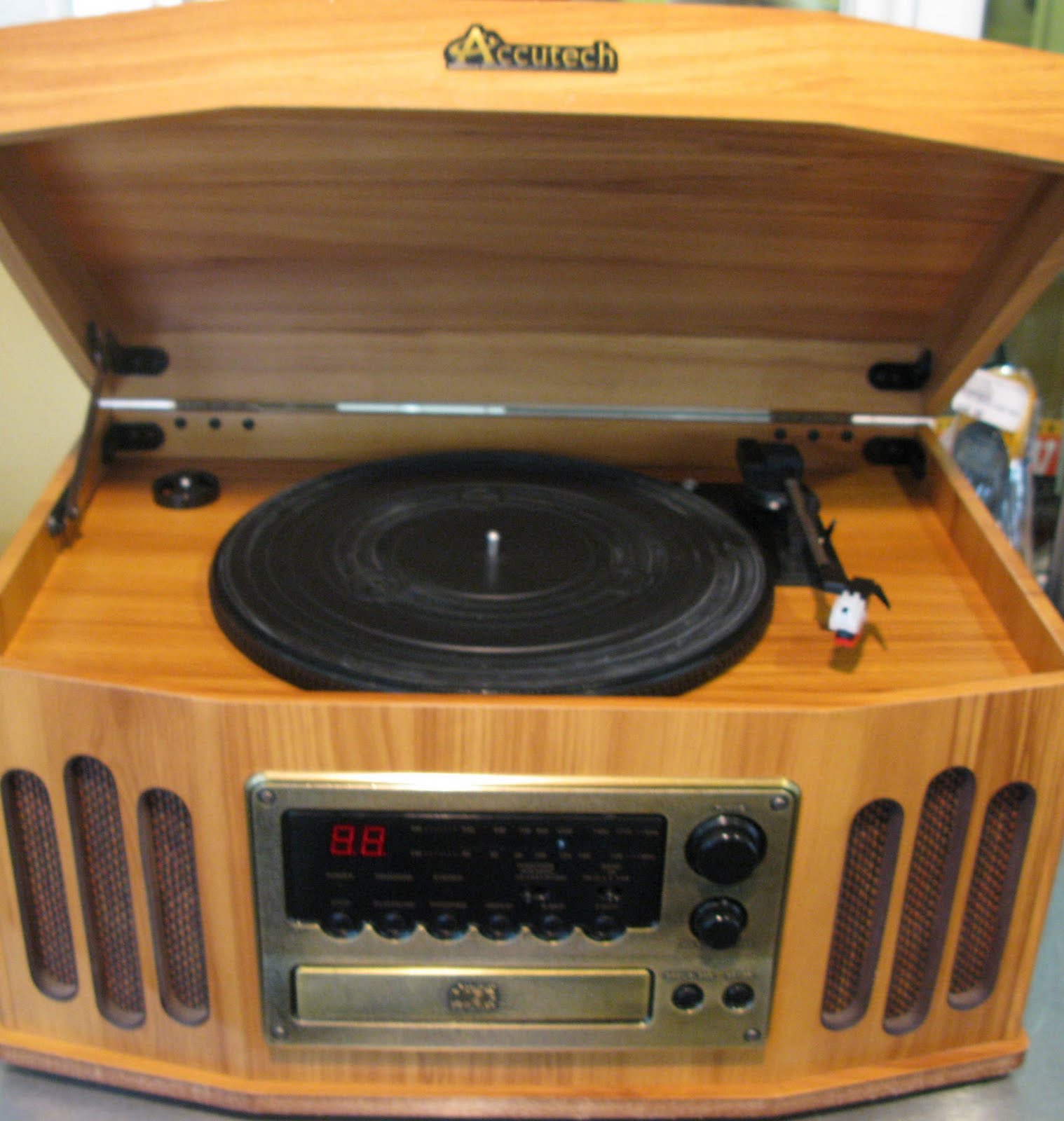 Brass Balls Pawn™ Accutech Record Cassette CD Player AM/AM Stereo for