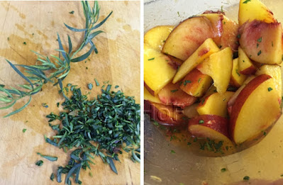 Tarragon, Herb, Macerating, Peaches