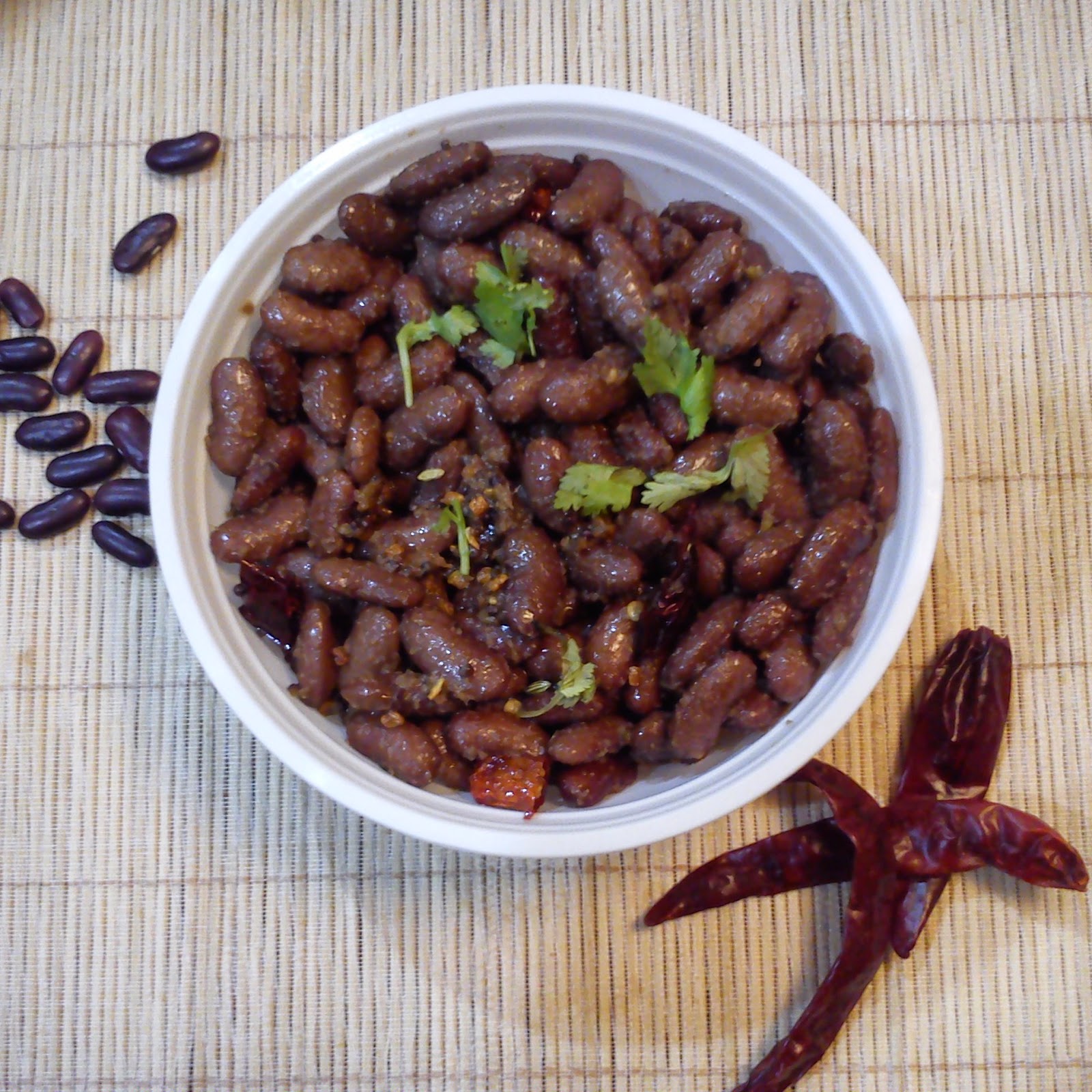 sarguna's fantabulous kitchen Rajma Sundal/Stir Fry Kidney Beans
