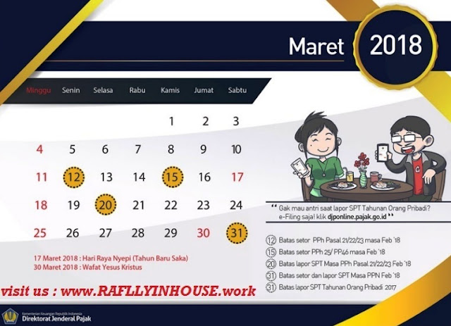 Kalender Pajak Maret 2018 Raflly Inhouse Mandiri