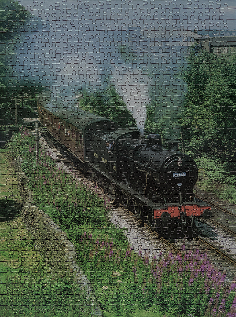 STEAM TRAINS AND JIGSAW PUZZLES Two Vertical Jigsaw Puzzles